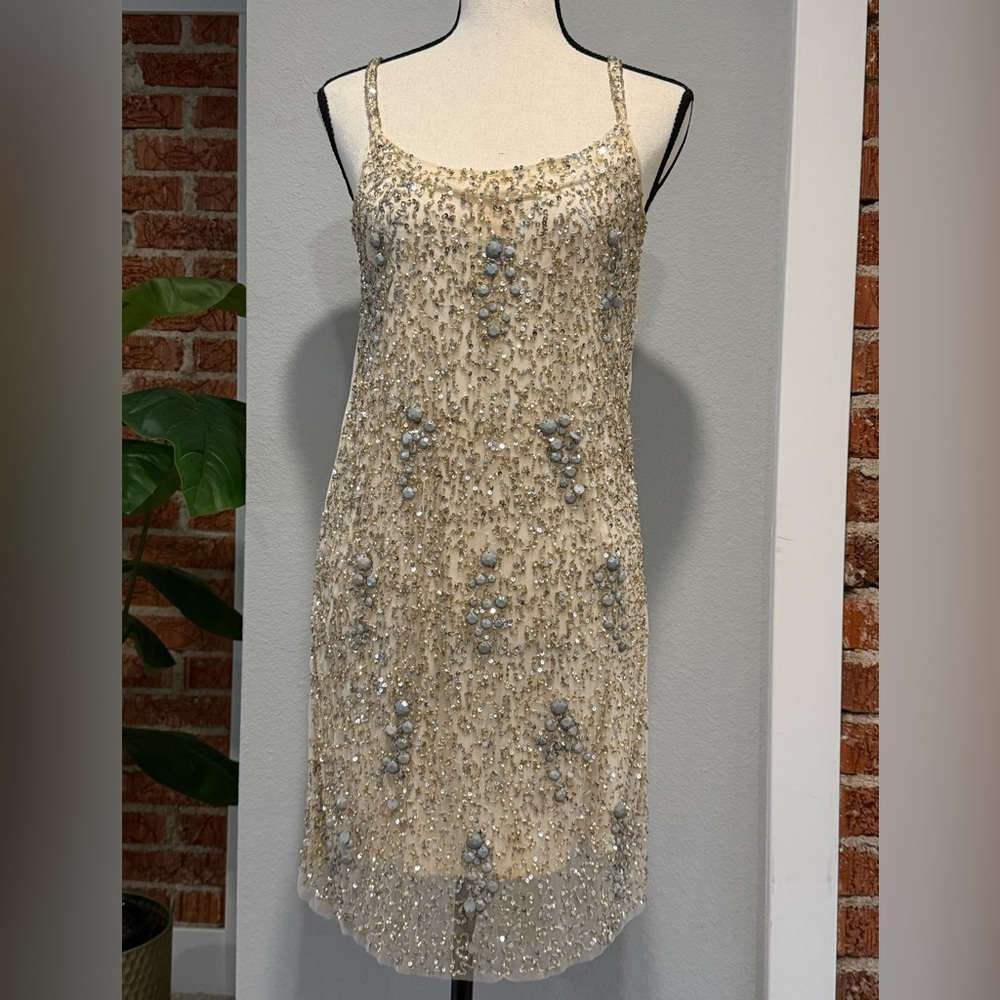 Zara Beaded Slip Dress M